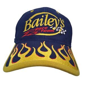 Baileys Racing Team Cap Hat Motorsport Blue Yellow Flames Dodge Race BHR